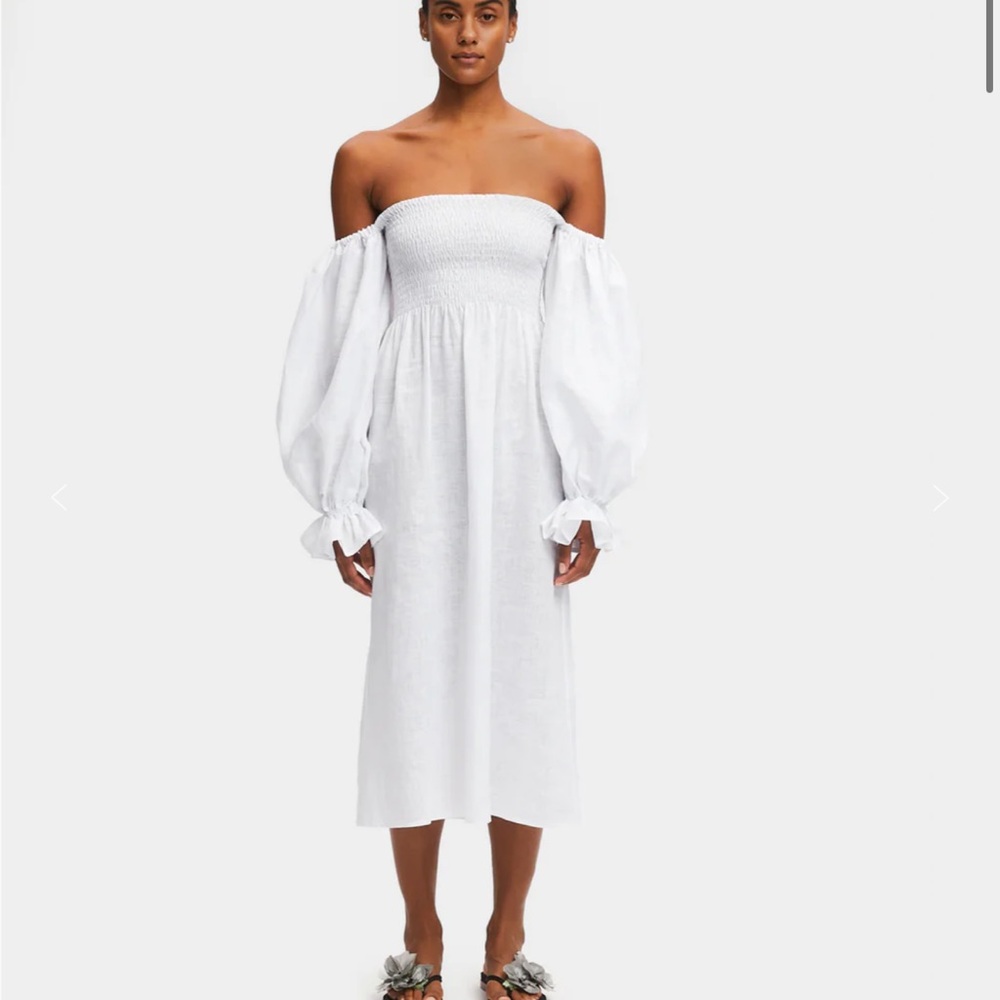 Sleeper Atlanta white linen dress